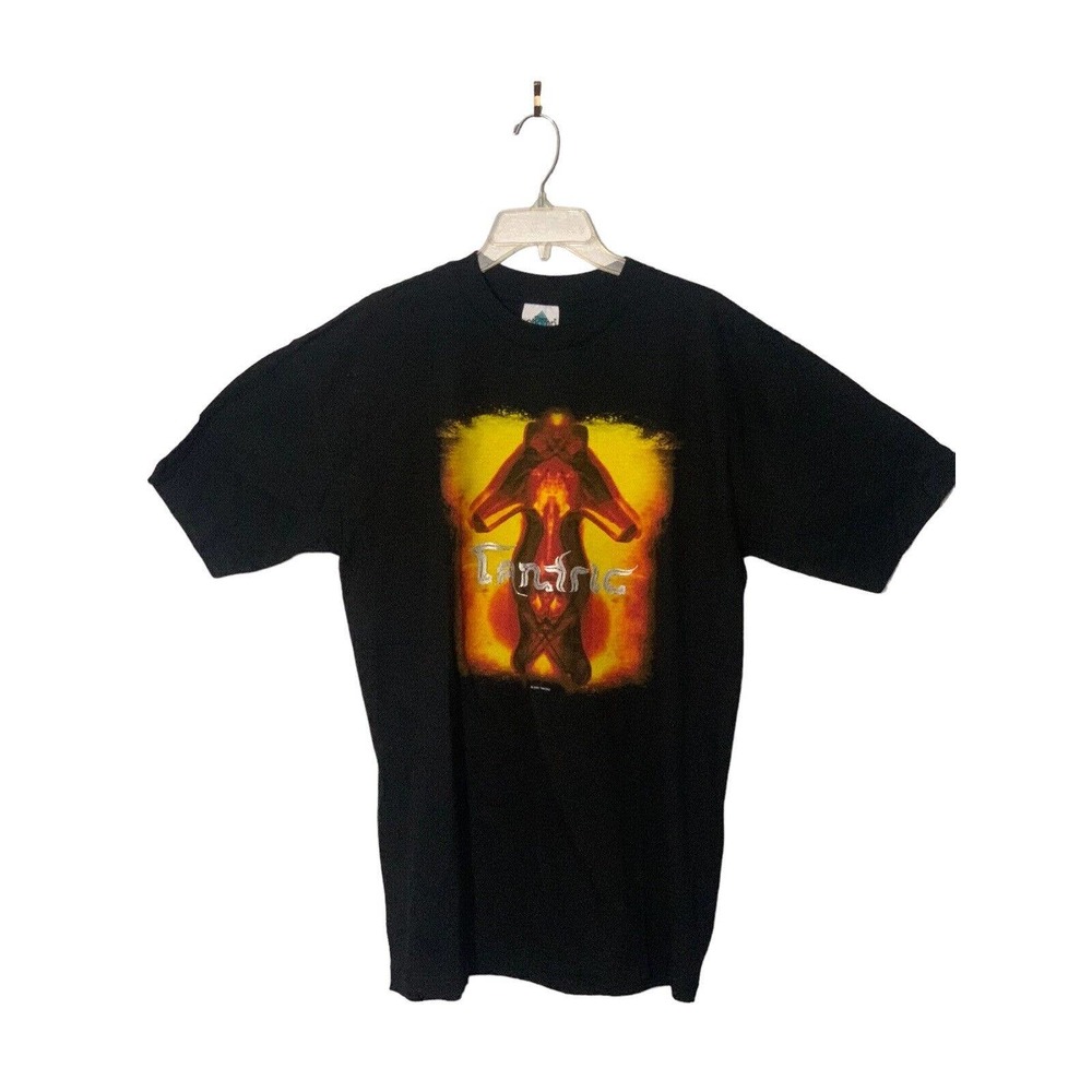 Vintage Tantric Rock Band 2001 Front Back Graphic Black Tee Shirt Size L - Picture 1 of 11